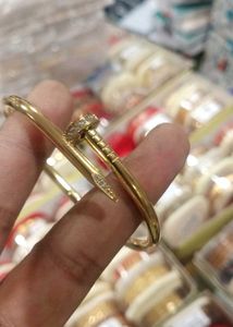 Gold Nail Bangle Bracelet
