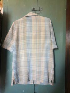 Oversized Cubon Collar Check Shirt