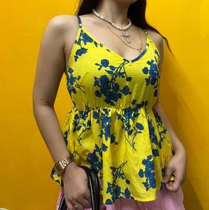 Floral Peplum Tank Top