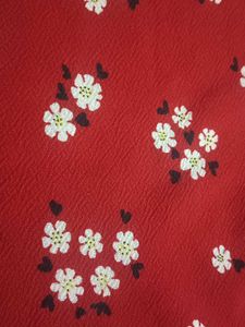 cutesy Red Floral Print Top