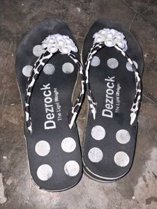 Dezrock Black Polka Dot Flip Flops