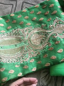 Pretty Green Salwar Suit Fabric