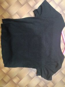 Cute Black Button Top