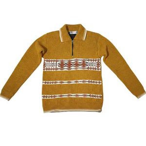 Vintage Mustard Sweater - Patterned Knit