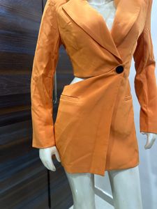 shein Orange Cutout Blazer Dress