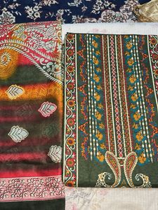 Combo Ethnic Inspired Unstitched Fabric Set