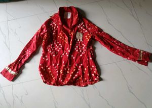 Red bandhani shirt