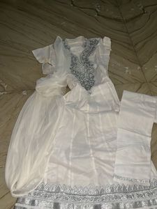 White Embroidered Kurta Set