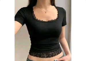 Black Neck Detailing Top