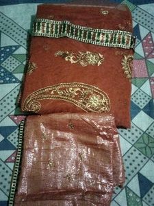 Embroidered Net Saree Fabric