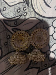Pearl Jhumka Earrings