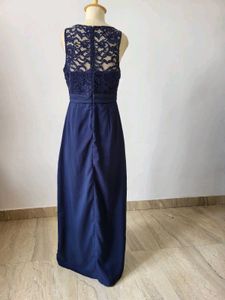 Navy Blue Maxi Dress with Slit