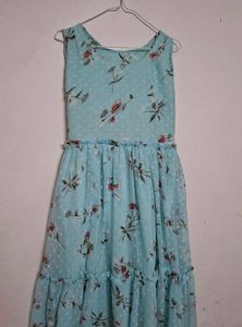 Floral Print Light Blue Dress