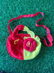 Red & Yellow Plush Flower Purse