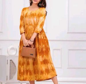 Anarkali Tie Dye Printed Kurti/Dress 4XL