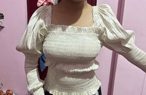 White Smocked Top