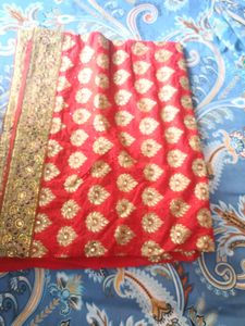 Elegant Red &amp; Gold Sari