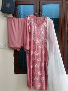 Pink Embroidered Kurta Set