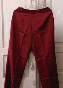 Maroon Straight Trousers