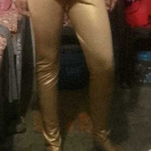Gold Metallic Leggings 2 Set