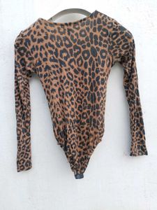 Leopard Branded Bodysuit Top.
