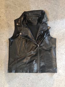 Chic Black faux leather Vest