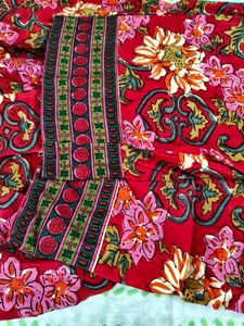 Red Floral Printed Formal Kurtis For Woman