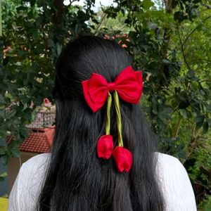 Red Cherry Hair Bow