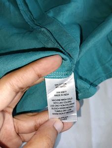 Square Neck Sleeveless Cyan Top