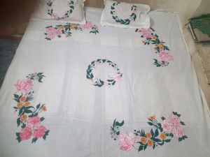Hand Painted Bedsheet .