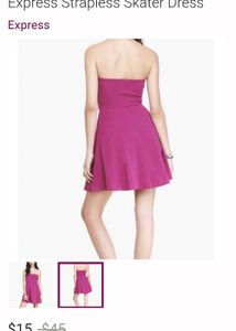 Pink Strapless Fit &amp; Flare Dress