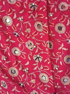 Red Embroidered Kurta