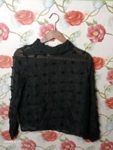 Elegant Black Sheer Top
