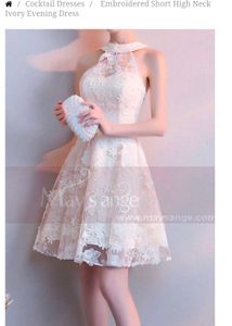 White Floral Lace Halter Dress