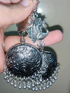 2 Pair Oxidised Jhumka