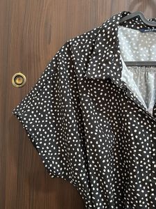 Polka Dot Tie-up Shirt Dress