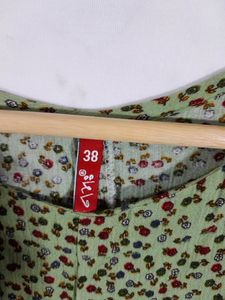 Olive Green Printed Dress (Women)