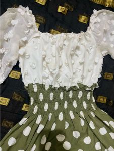 Olive Polka Dot Dress