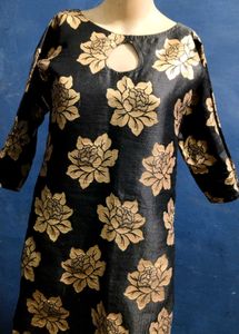 Black And Golden Zariwork Embroided Kurta