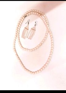 🆕Pure Pearl Necklace And Earrings