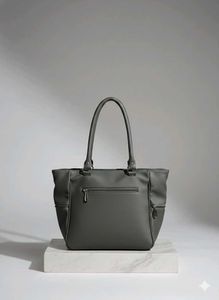 Gray Quilted Tote Bag