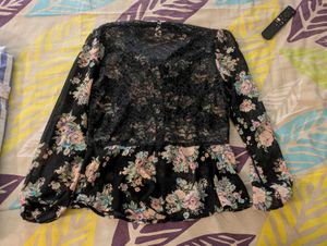 Floral Bow Tie Top
