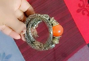 Silver and Red Bracelet