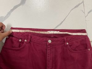 Maroon High Waisted Jeans