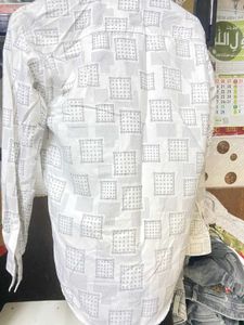 Patterned White Shirt