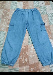 Lightweight Denim Cargo Joggers