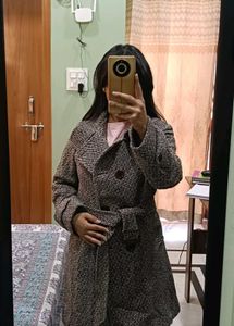 Belted Wool Blend Over Coat