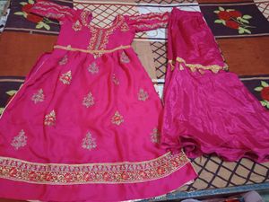 Elegant Pink  Naira Kurti Sharara Set Heavy Work