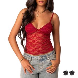 301611. Red Lace Cami Top
