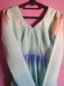 Pastel Ombre Long Sleeve Dress